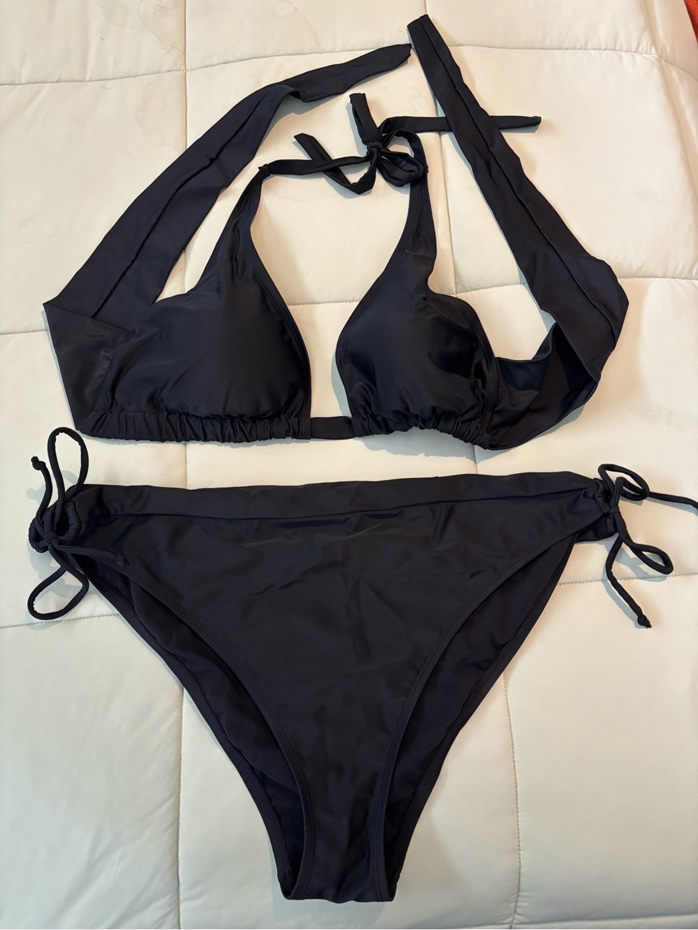 torrid Black Tie-Halter Bikini Set